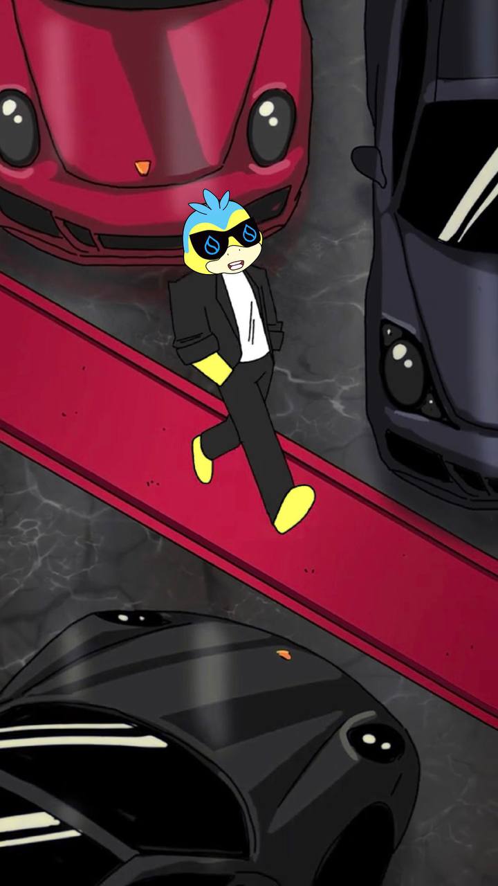 Psyduck in a vibrant Pokéverse scene